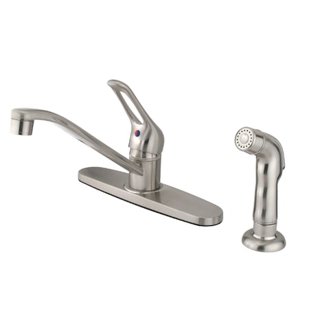 Wyndham FB562SNSP Single Handle 8-Inch Centerset Kitchen Faucet with Sprayer FB562SNSP